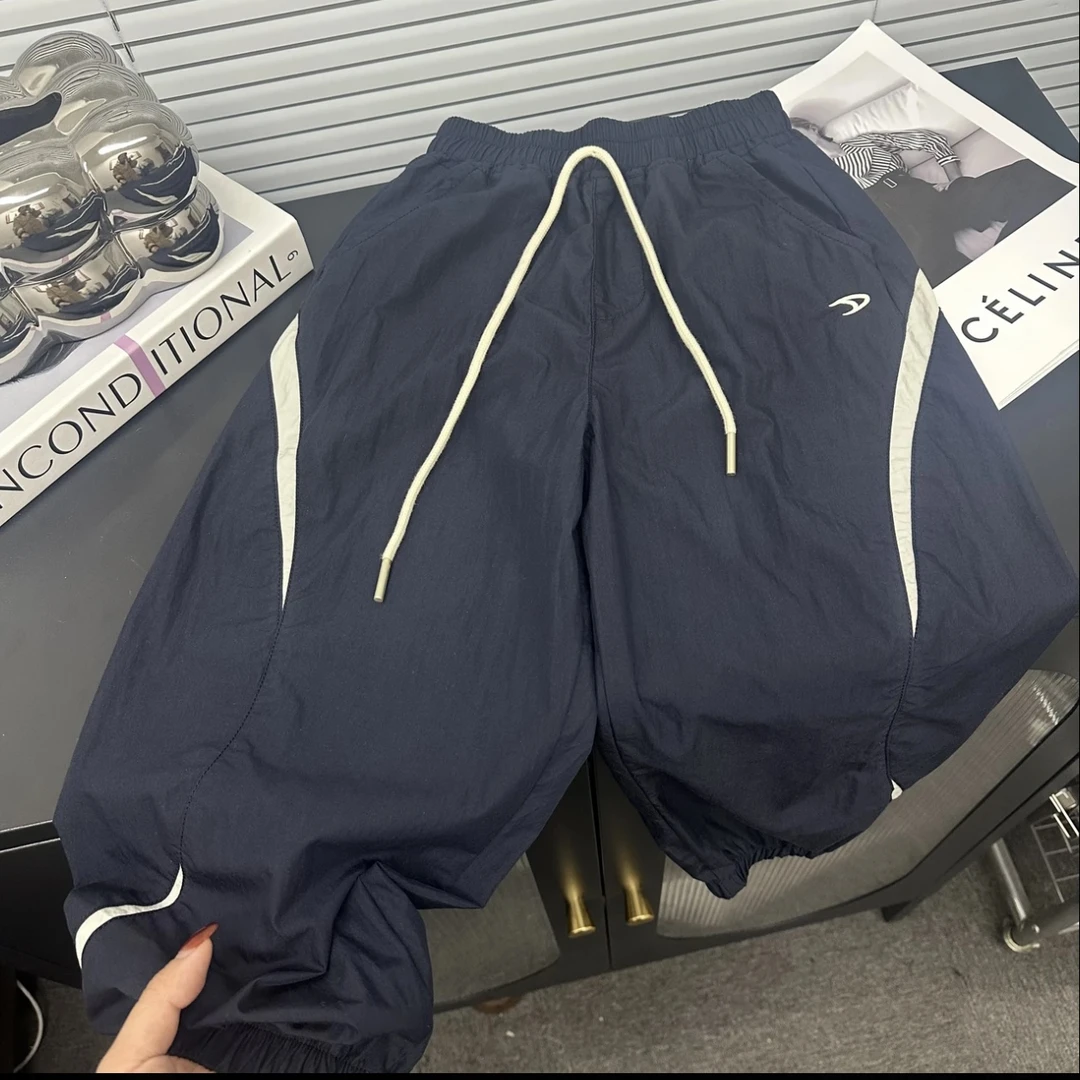 夏季儿童中大童拼色潮流九分裤百搭设计韩版束脚裤百搭儿童休闲裤