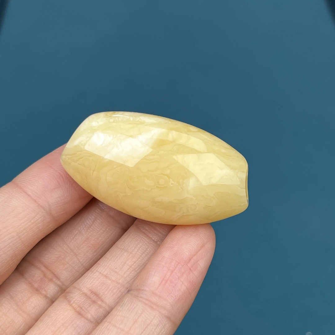 Y2859天然原矿蜜蜡 浓蜡妖花马蹄珠 21*40mm抖音基地质检发货