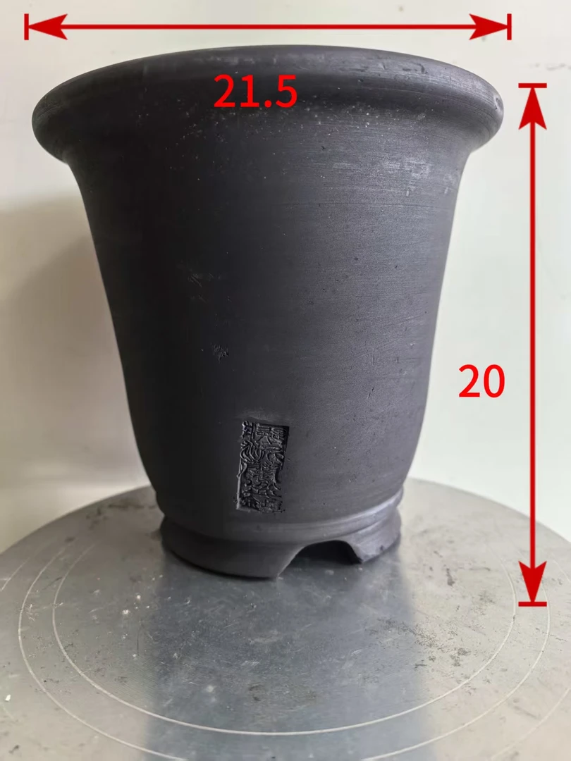 金坛泥兰花盆高7寸金钟彭老师手作非物质文化遗产