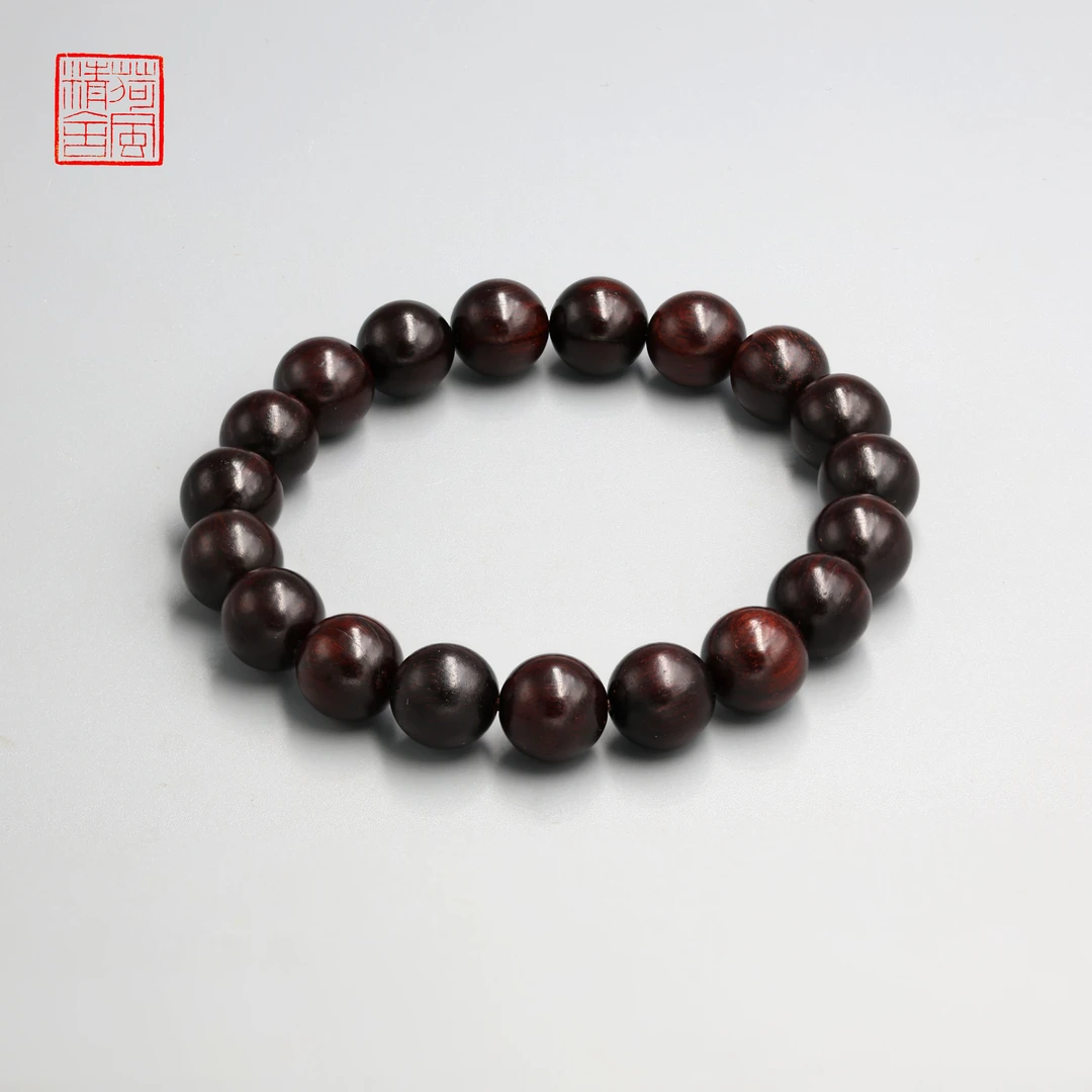 小叶紫檀老料1.0圆珠单圈手串-MZ033