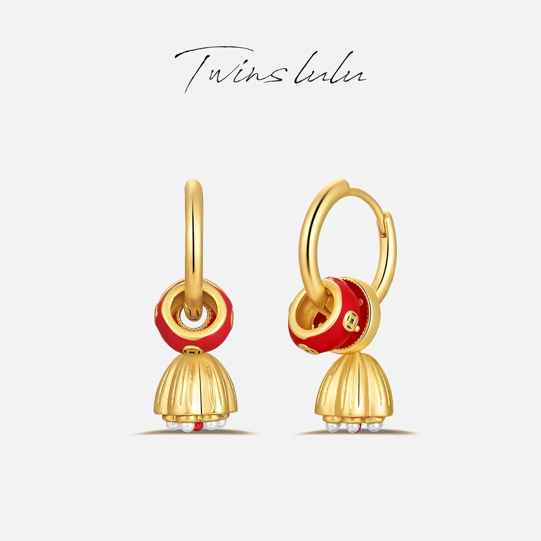 TWINS LULU流光风秋上新国潮新中式设计莲花耳环秋上新TSL1668