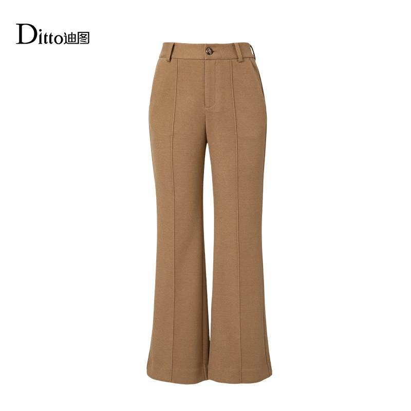 Ditto/迪图微喇通勤微喇裤长裤微喇裤女裤休闲裤裤子TVDF207