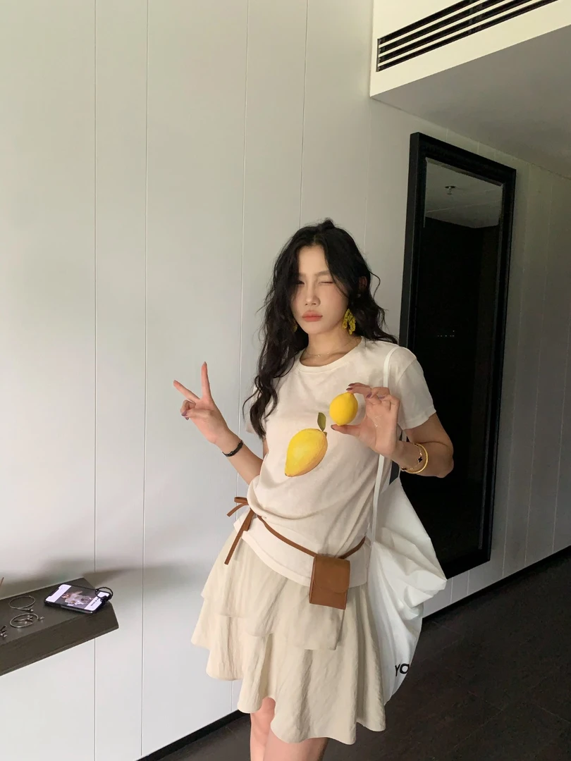 70不是七十【山木间】初春不规则双层裙摆短款半身裙