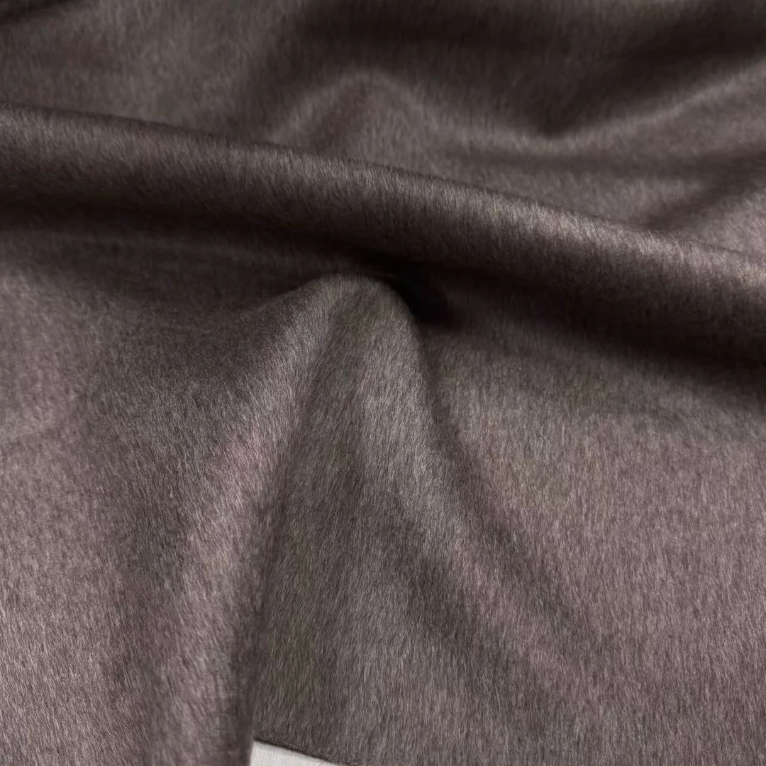 高端精品双面咖色羊绒布料  定制商品不支持退货