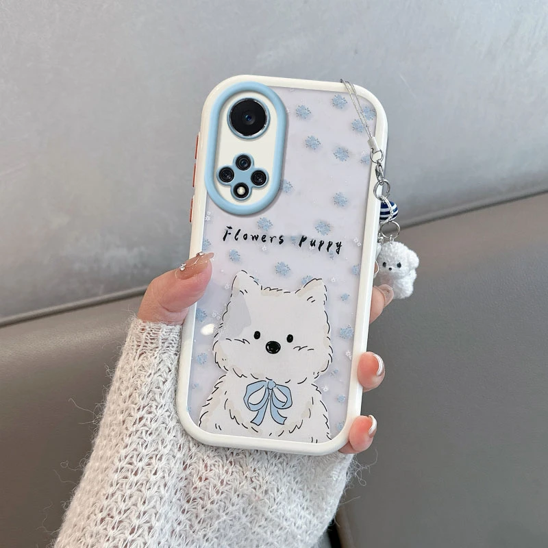 适用华为nova9手机壳荣耀50pro透明女hinova9pro可爱小狗全包防摔