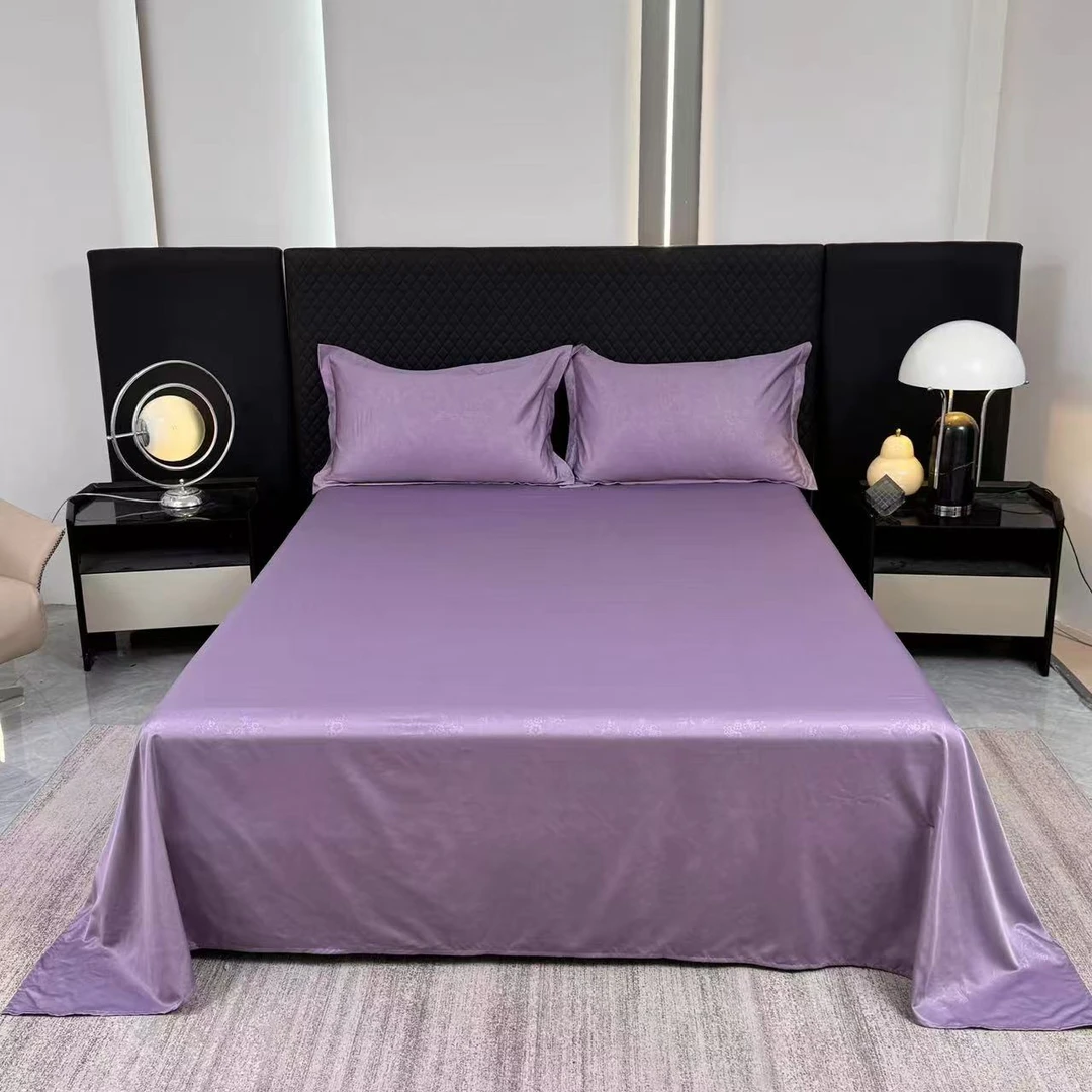 A类柔赛丝贡缎提花床单 单双人学生宿舍简约被单床上用品