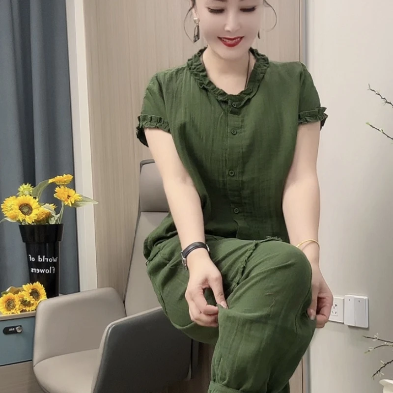 30【套装】气质静奢风时尚套装东南亚风仙女风时尚套装国风短袖显瘦