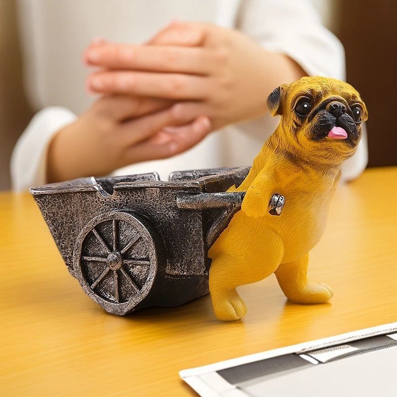 狗狗烟灰缸卡通可爱摆件创意个性潮流防飞家用客厅办公室烟味新款