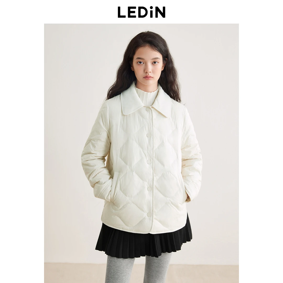 乐町拼接衬衫羽绒服