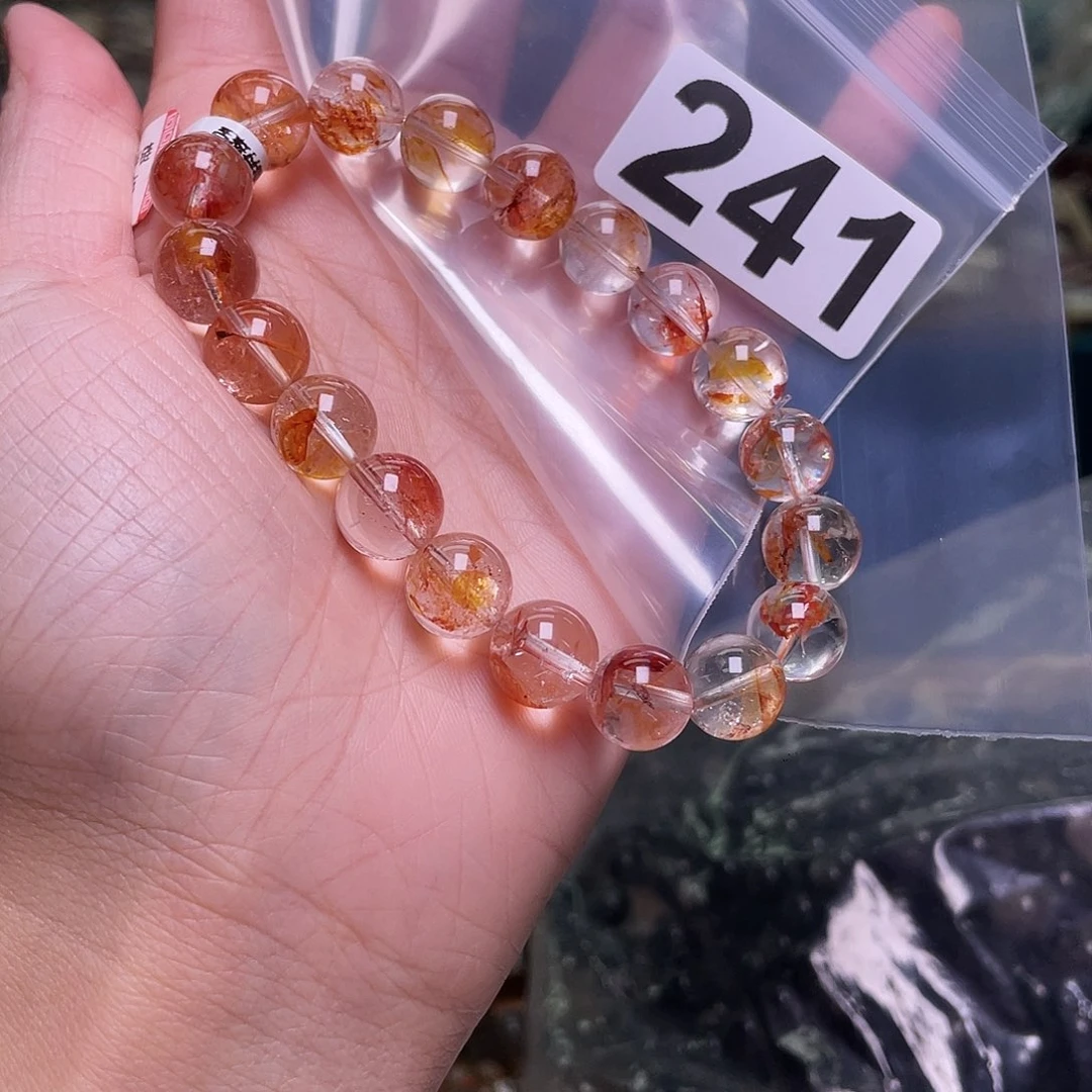 紫***美水晶未镶嵌手链241胶花