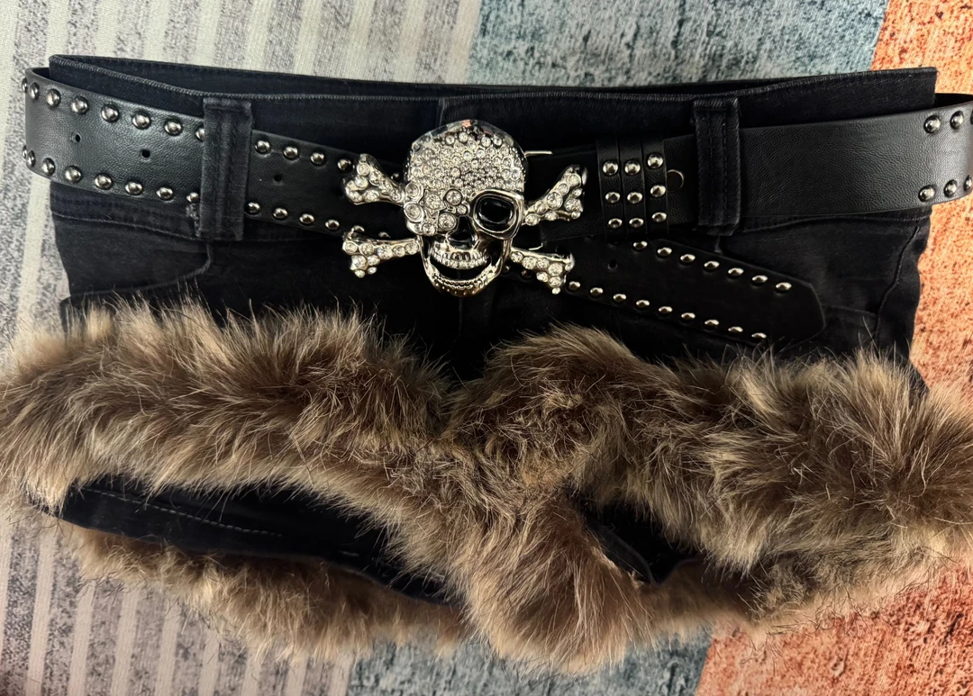 【直播下单】复古y2k手作辣妹牛仔短裤 短裙❤