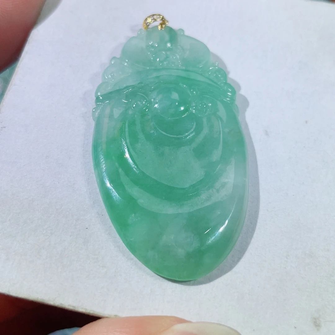 颈饰18K金镶嵌翡翠翡翠