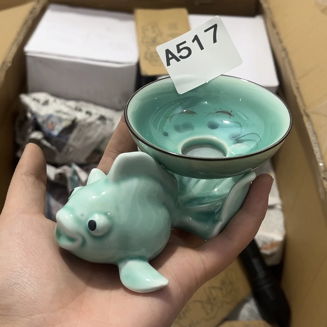 瓷片茶摆件工艺品摆件666