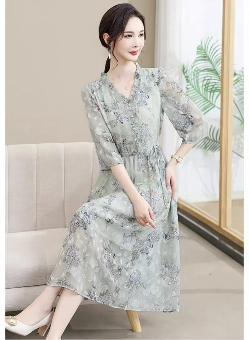 清新碎花中袖连衣裙 解锁温柔浪漫风氛围感满满！#2104