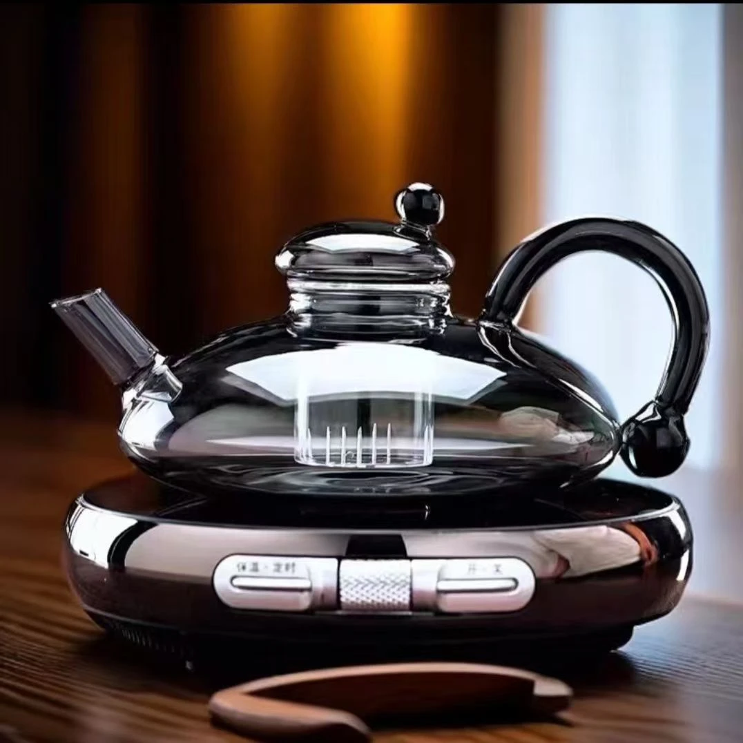 2025新款玻璃煮茶壶财鼠壶围炉煮茶器电陶炉耐热玻璃花茶壶煮茶壶