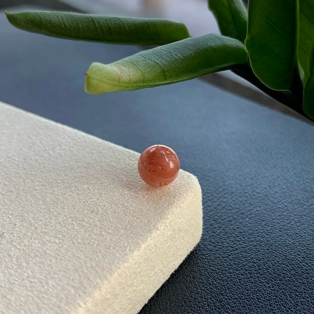 缅甸天然a货翡翠卡7.5mm豆沙色卡7加