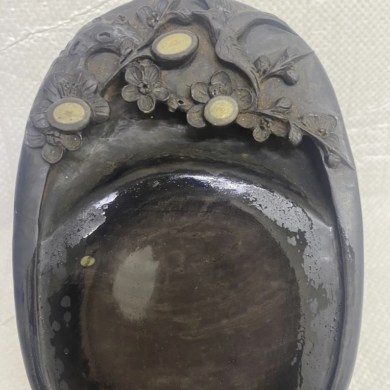梅花坑端砚石眼清晰精雕细琢收藏赏用佳品