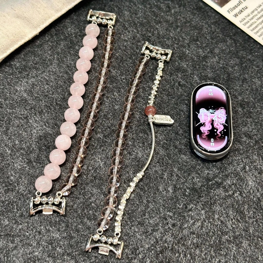 瑞馨宜仿粉晶适用小米手环10表带9Pro小米9/8手环表带6/7女款华为