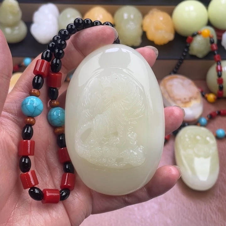 玉***❅石材天然古青石手把件