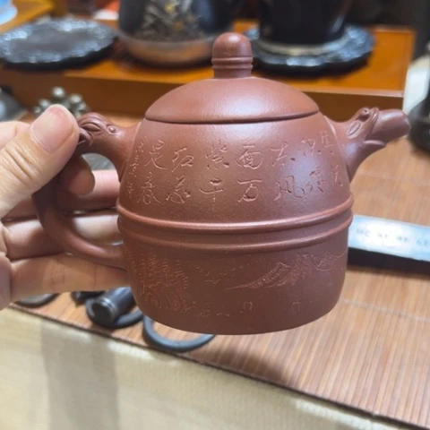 蜜安罐瓷香炉锡茶则