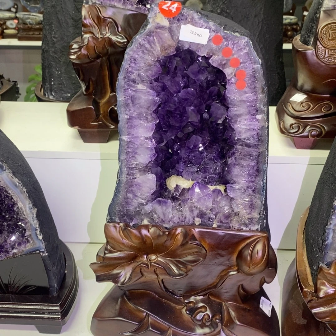 紫晶大型摆件（非配饰）银S925镶嵌50x28