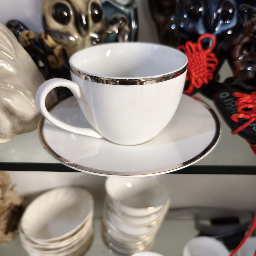 陶瓷 杯 金边咖啡杯碟套装 2套 微瑕