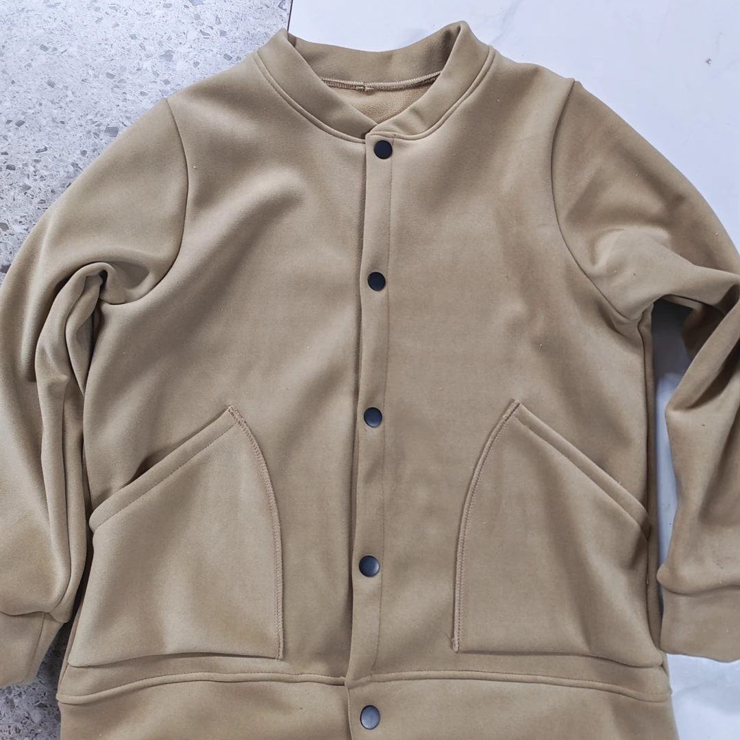 女士棒球领夹克开衫中老年大码抓绒卫衣妈妈宽松外套