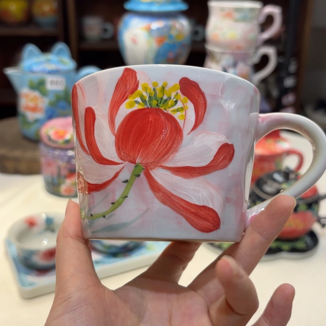 景德镇手绘高温釉下彩陶瓷茶具