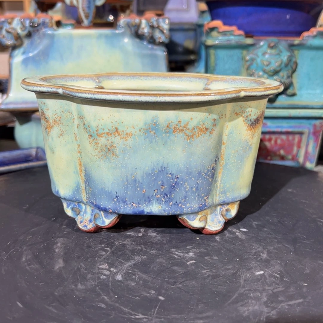 茶*觉象钧创盆景盆花盆……微瑕