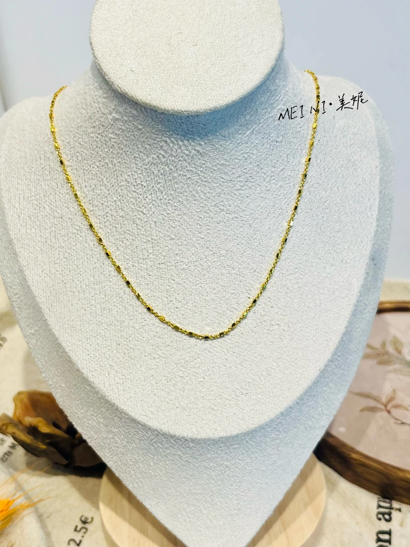 精工爆闪小方块项链新款高级百搭时尚气质