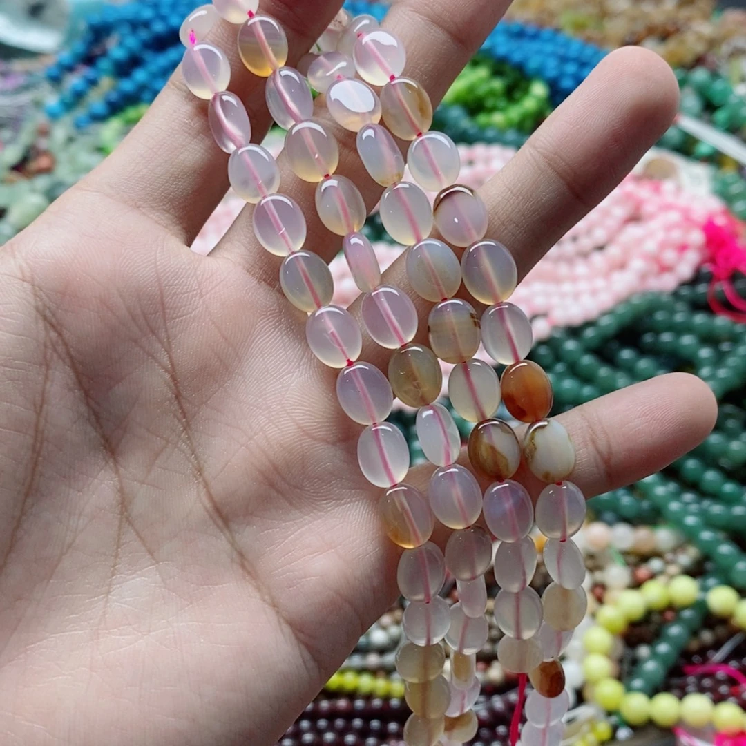 玛瑙/玉髓未镶嵌珠宝半成品一条天然10X8mm玛瑙蛋型