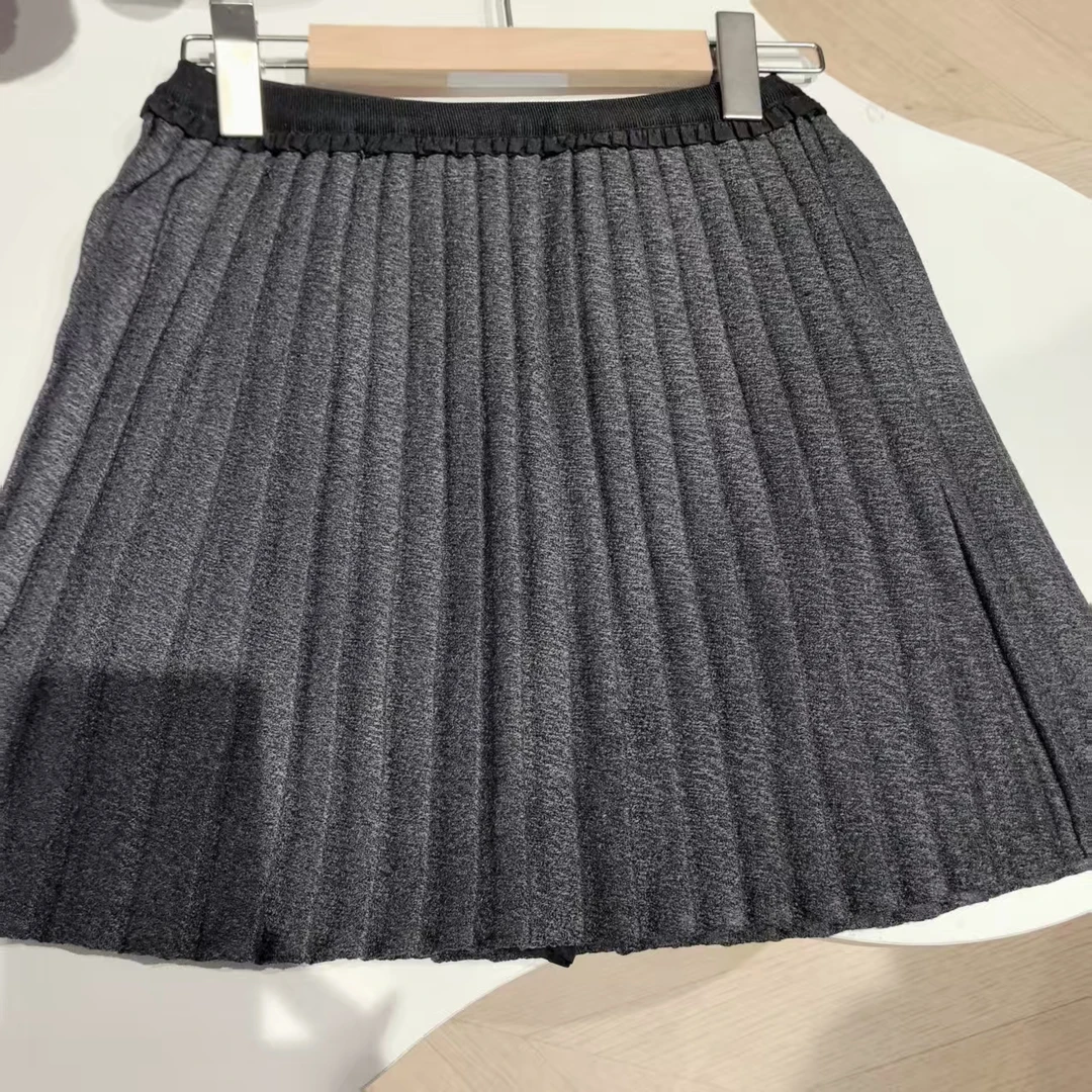 高腰百褶A字半身裙9037