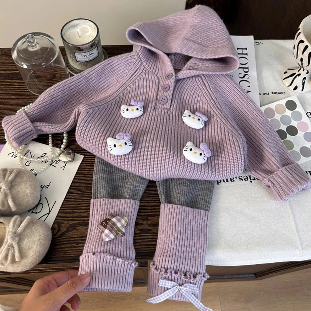 12岁女童服婴儿衣服秋冬款时尚毛衣加绒打底裤7八9个月一周岁女