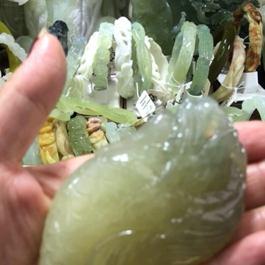 未镶嵌岫玉手把手把