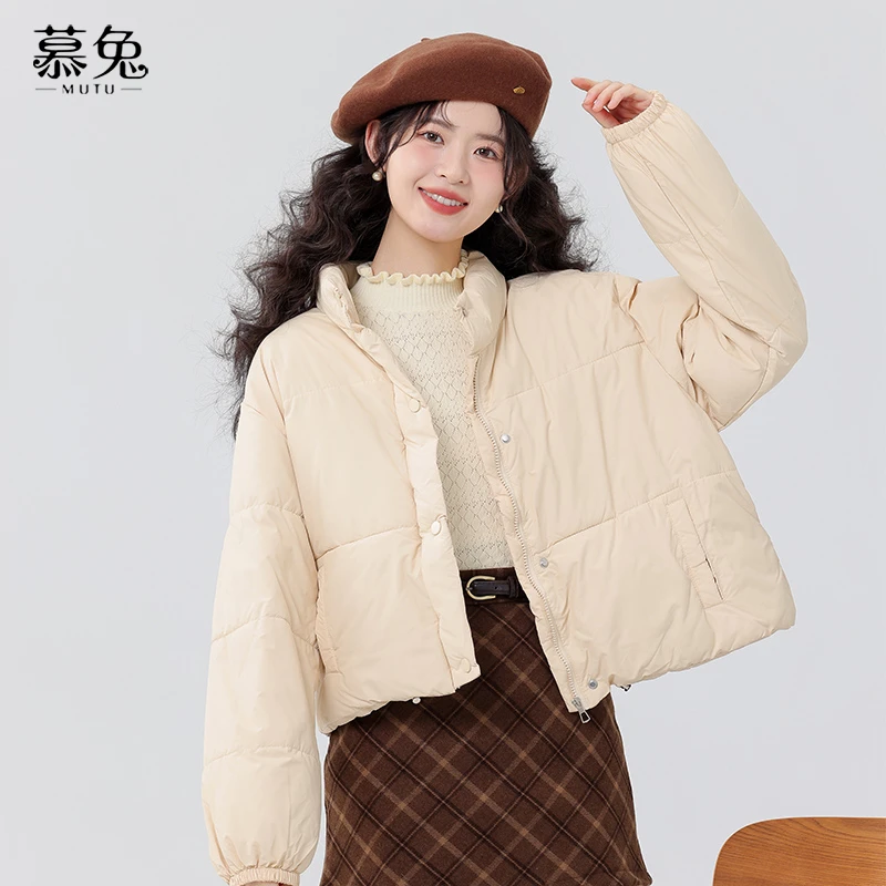 慕兔奶fufu色立领棉衣棉服女小个子加厚面包服外套TU22371