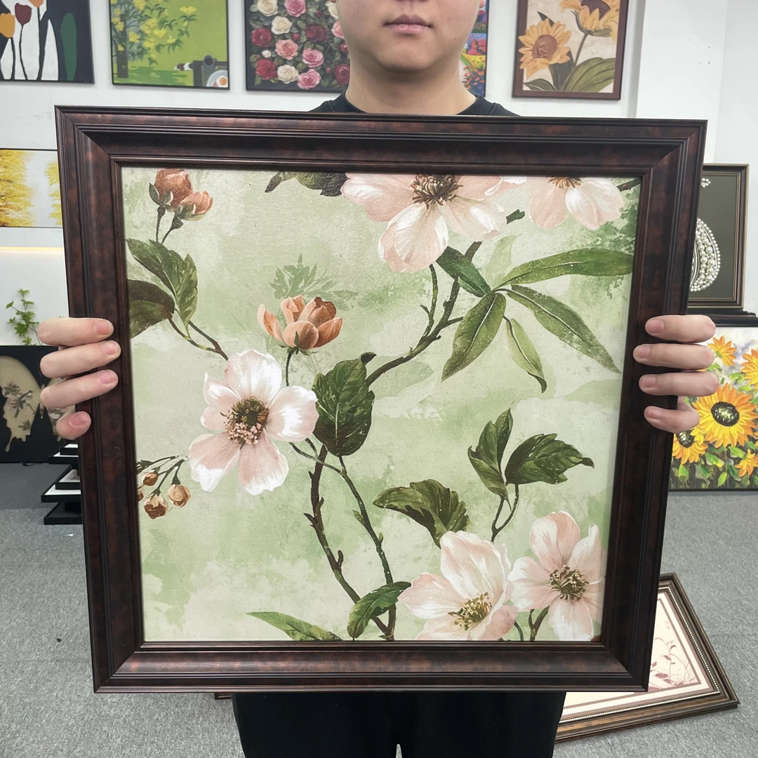 BB金沙画国风美式花卉卧室装饰画餐厅挂画小众装饰画5050