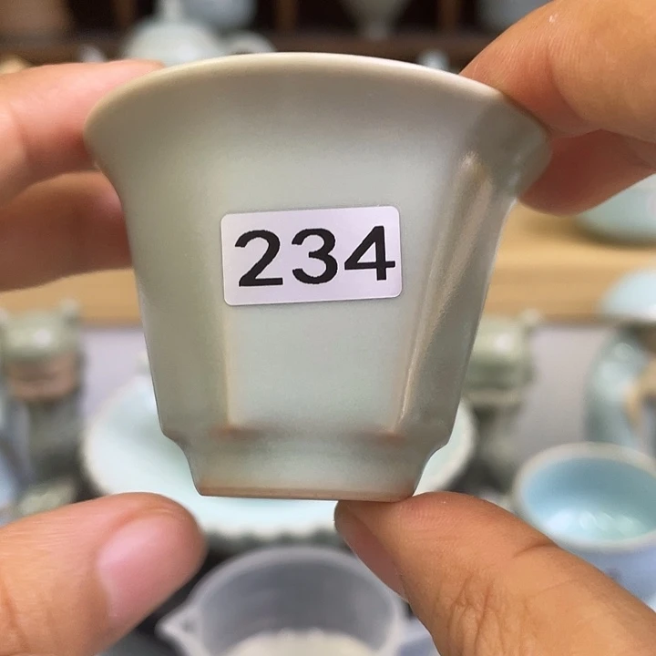 杯子不开片仿古六方杯45ml