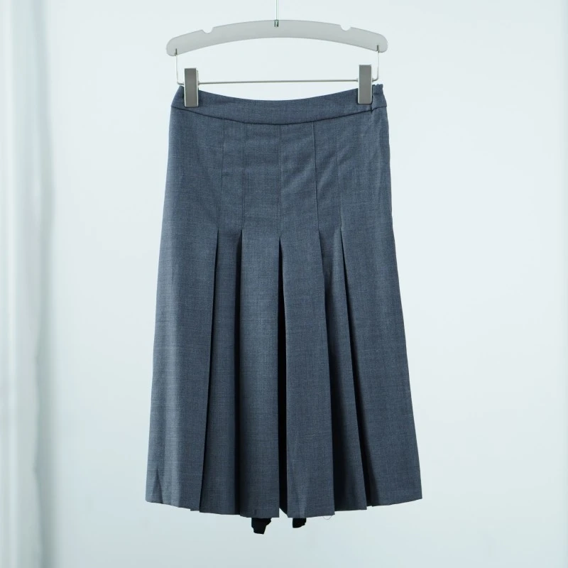 尚系列  E649  女装时尚设计师双色拼接半身裙灰+黑SS11R57