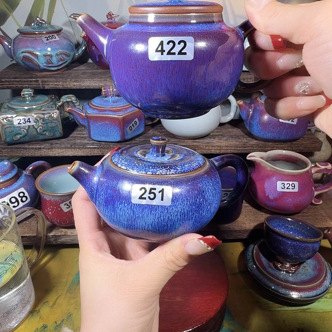 木**澳钧瓷……窑变…………壶送两只小口杯