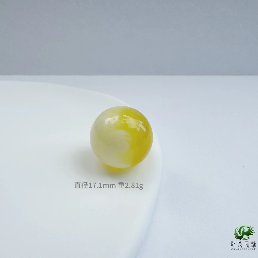 俄料奶白蜜蜡圆珠  17.1mm