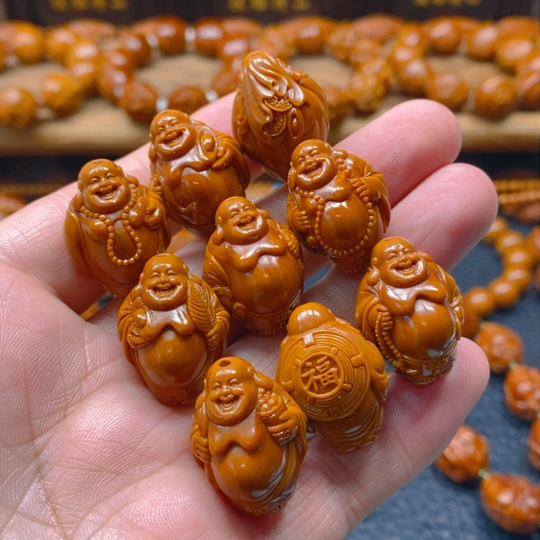 手串/手链橄榄核许静健1.9水晶核老料，八宝弥勒