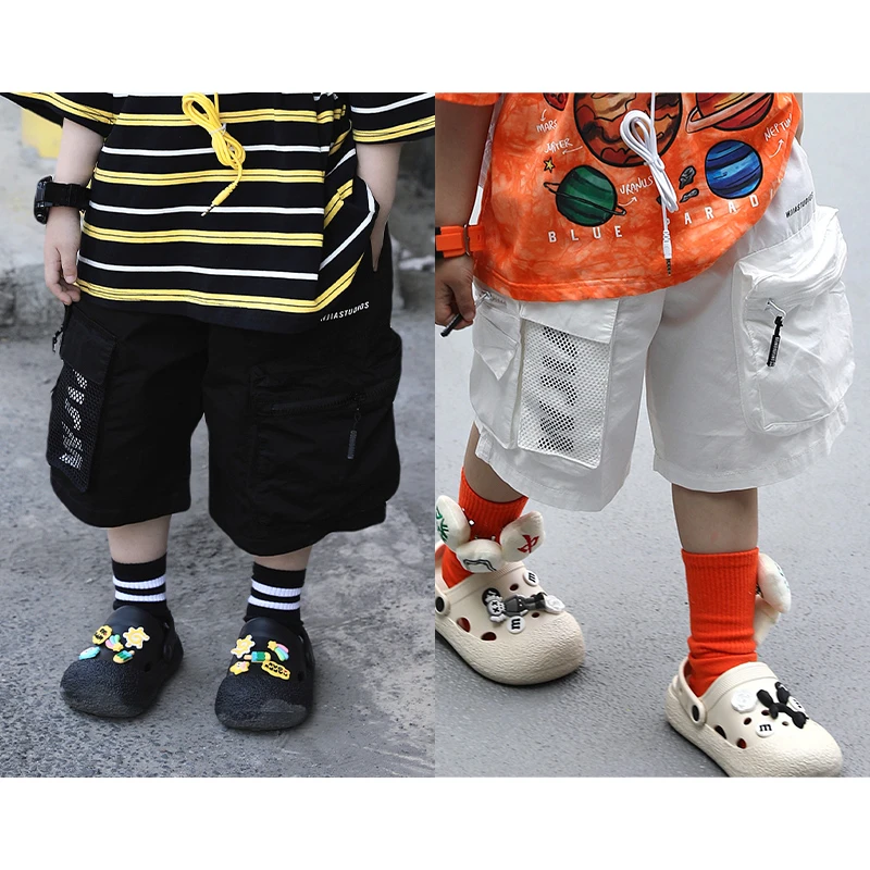 【现货】Jimmy妈童品 白月光 夏季儿童白色拉链立体多口袋工装短裤