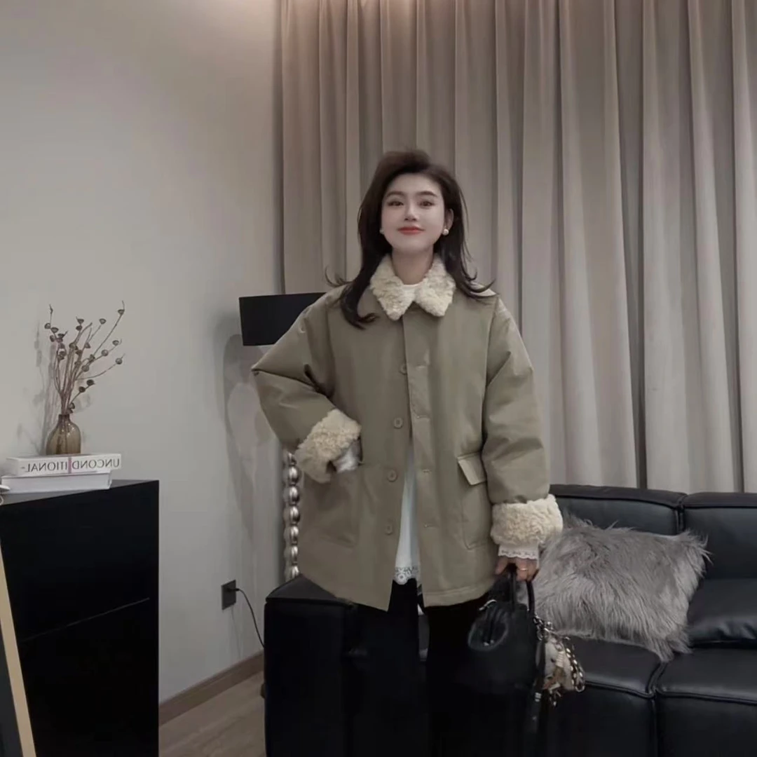 伟丽店2942款【派克羽绒服】冬季欧货毛毛领派克羽绒服气质时尚百搭