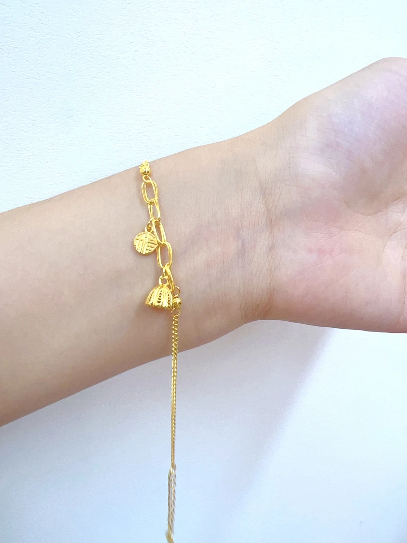 足银手链 足银手链轻奢镂空莲蓬福字手链百搭时尚简约气质女士