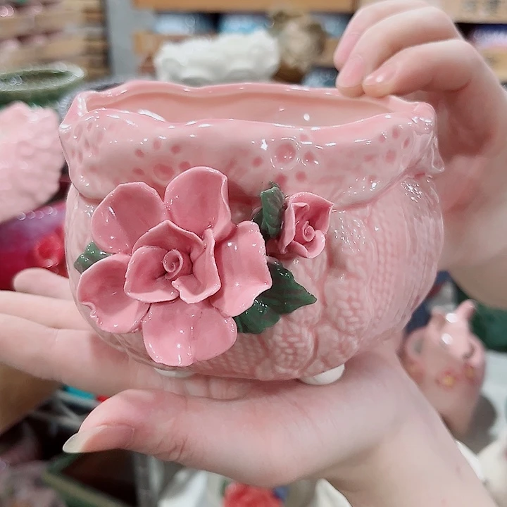 有孔.凑单10元陶瓷花盆发货！