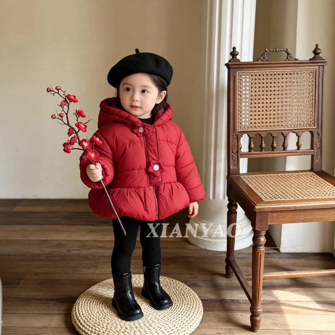 冬季儿童加绒加厚可爱拜年服连帽款外出棉衣ZH-Q-D116