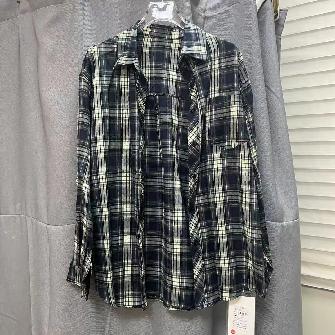 格子衫衬衫长袖春夏季女士四季通用格子复古港风透气短款休闲