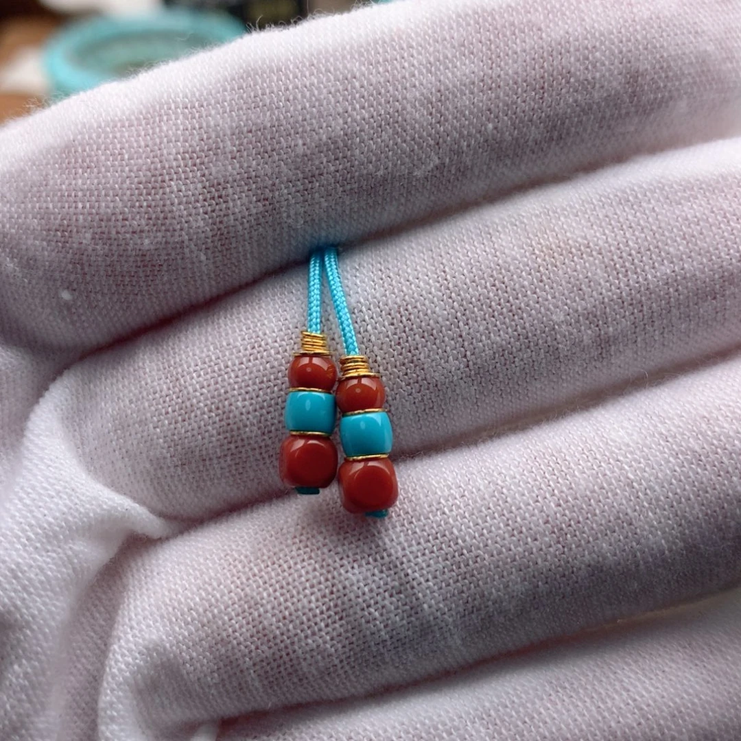 绿松石18K金镶嵌珠宝奇石