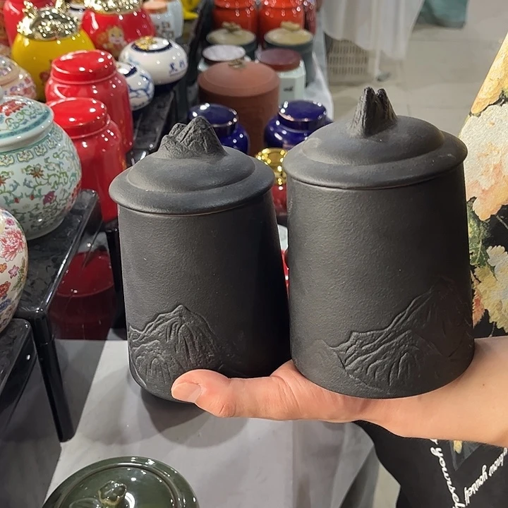 摆件陶瓷茶叶罐密封罐家用摆件