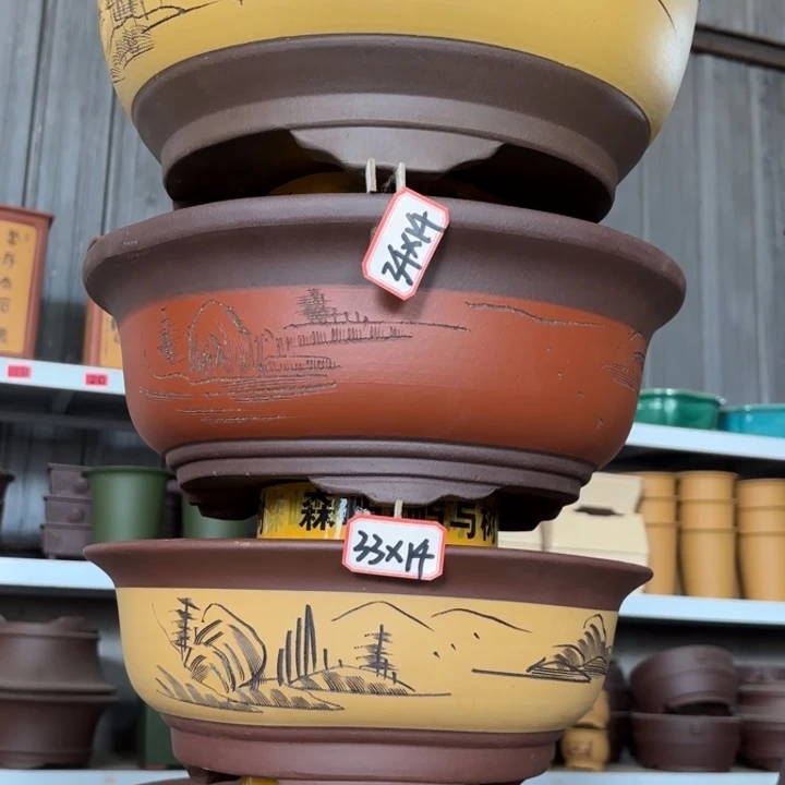 紫砂花盆100-4。